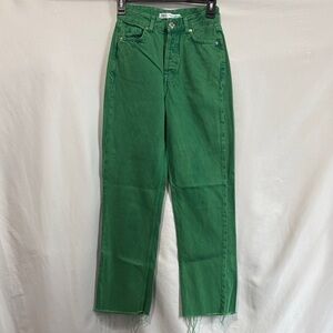 Zara Vibrant Green Ankle Jeans
